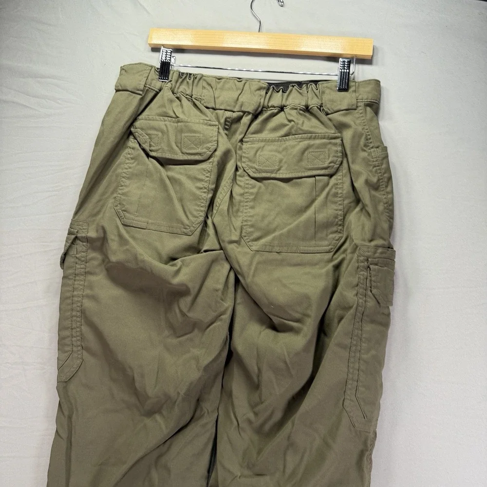 Duluth Trading Cargo Pants Men Large 34x34 Nylon Work Forest Green Dad Hike Camp - Picture 7 of 14